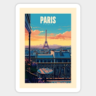 Affiche rétro - voyage - vintage - Paris Sticker